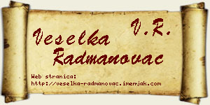 Veselka Radmanovac vizit kartica